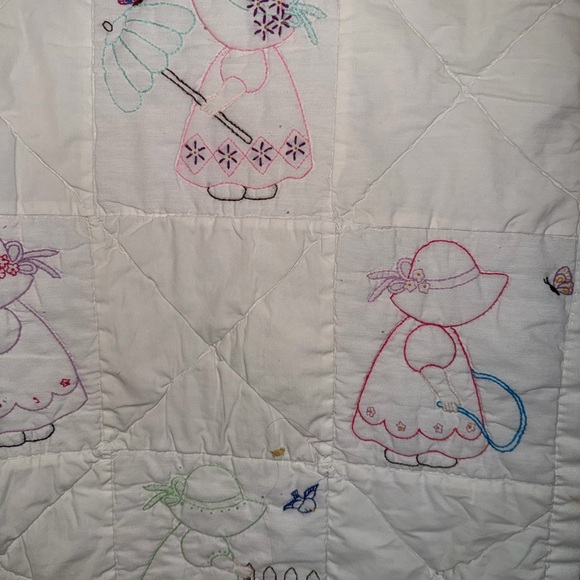 Hand Made Children’s Baby Child little Dutch Girl Quilt Hand Embroidered